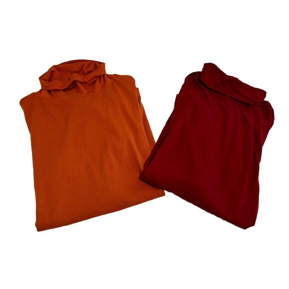 Lot Of 2 Pendleton Women's Size M Pima Cotton Turtlenecks Academia Preppy Retro - Picture 1 of 13